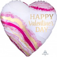 Watercolour Geode Happy Valentine's Day Supershape Balloon